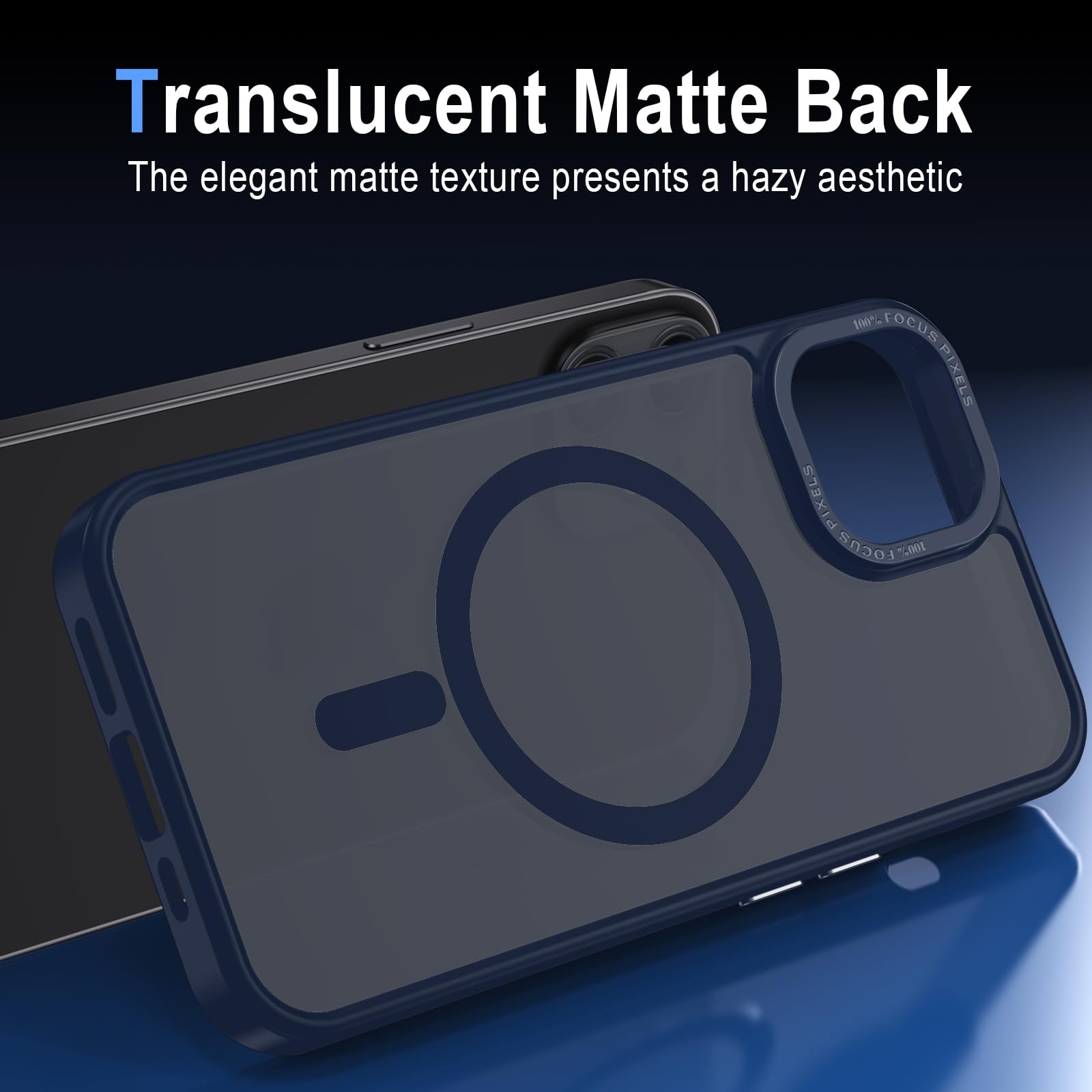 XTCASE Cover Magnetica per iPhone 12 Pro Max [Compatibile con MagSafe], Custodia Traslucida Opaca Posteriore Resistente ai graffi TPU Bumper Antiurto Sottile Protettiva Case, Blu