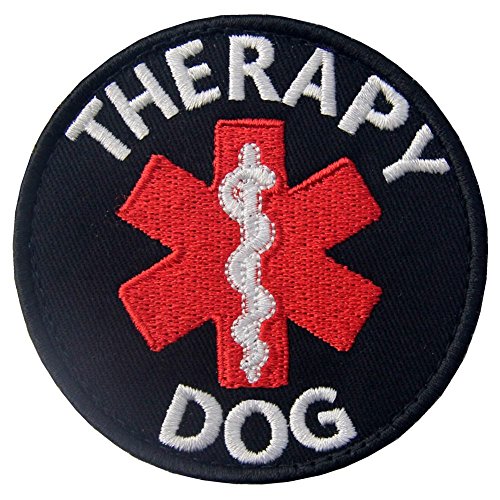 Service Dog EMS Medic Paramedic Star of Life Therapy Dog Vests/Harnesses Emblem Embroidered Fastener Hook & Loop Patch