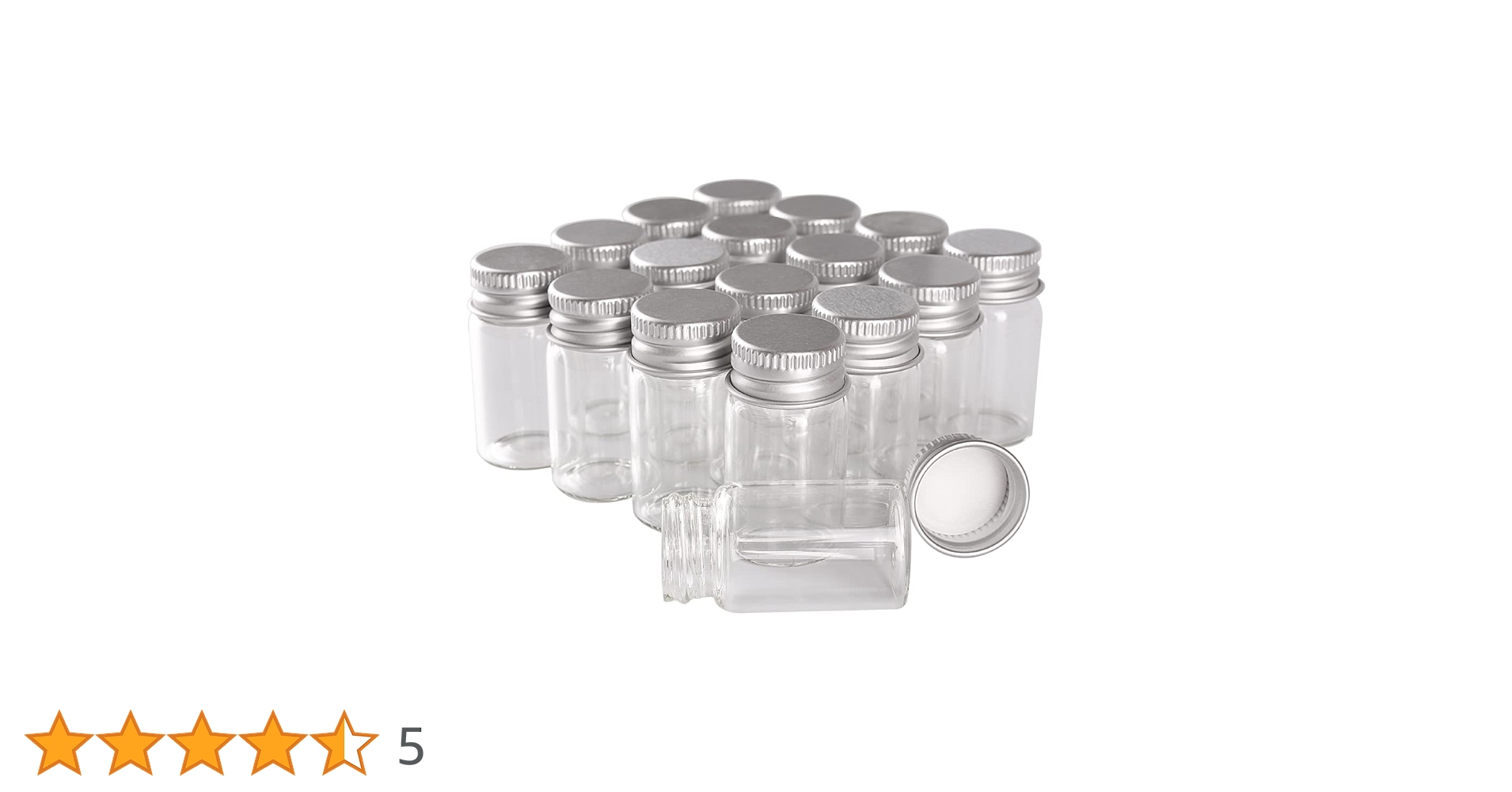 Amazon｜48個7ml-22x40mmアルミ蓋付き透明ガラス瓶、スパイスボトル