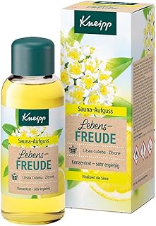 Kneipp Sauna Aufguss Lebensfreude, natürliche ätherische Öle der Litsea Cubeba & der Zitrone aktivieren Körper & Geist, vitalisiert die Sinne - ergiebiges Konzentrat für die Sauna, 100 ml (1er Pack)