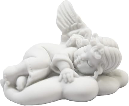Vittoria Collection Cute Little Baby Angel Sleeping on The Clouds Statue Sculpture Figurine Figure Made in Italy