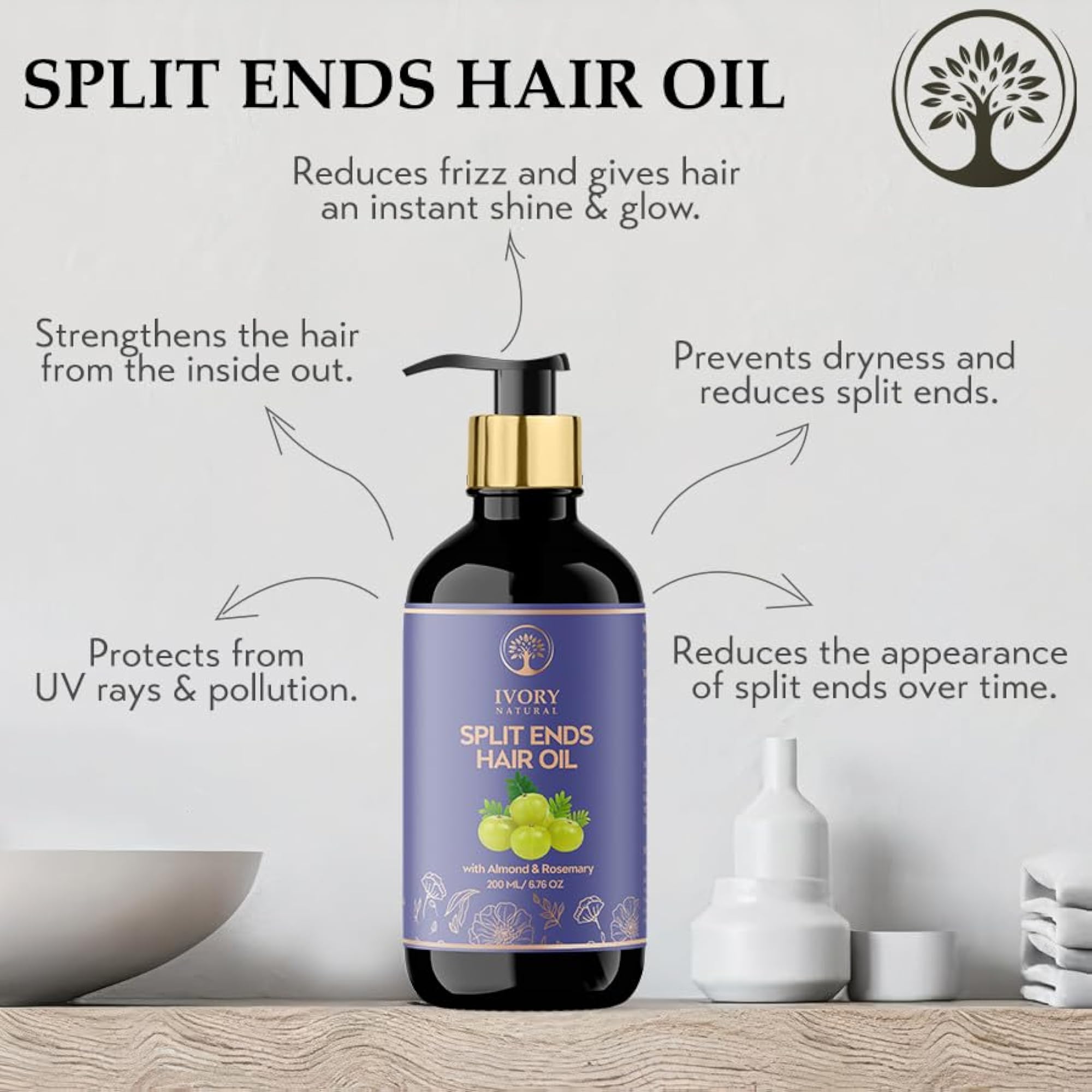 Splits Ends Repair Hair Oil, 200ml - Ayush Certified