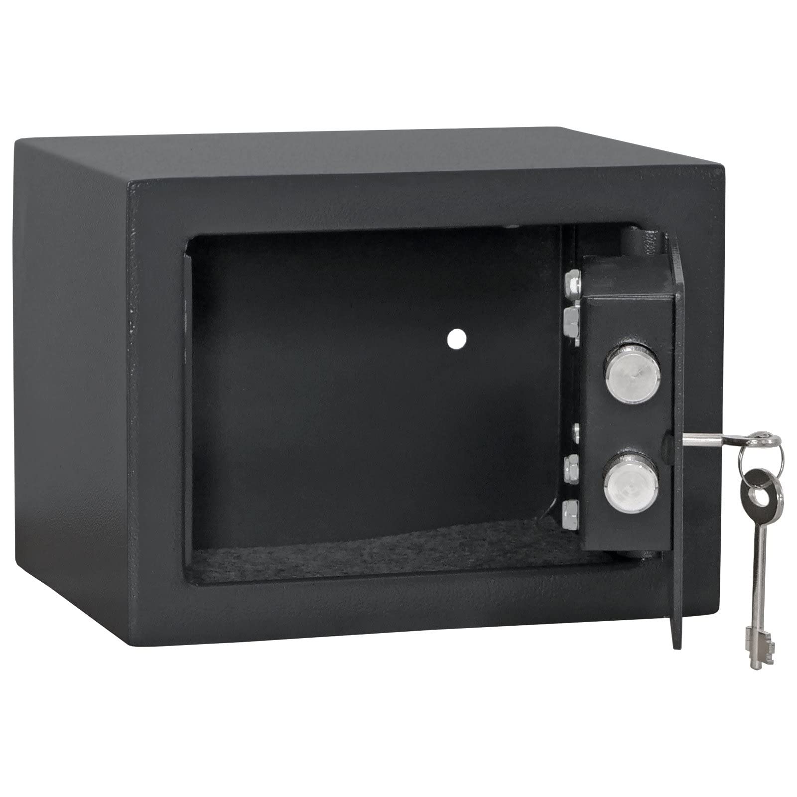 Caja fuerte para muebles Jupiter 1 de Rottner, Cerradura de doble paletón, Color antracita, AnxAlxP 23x17x17 cm, incluye Kit de fijación, Inserto de fieltro
