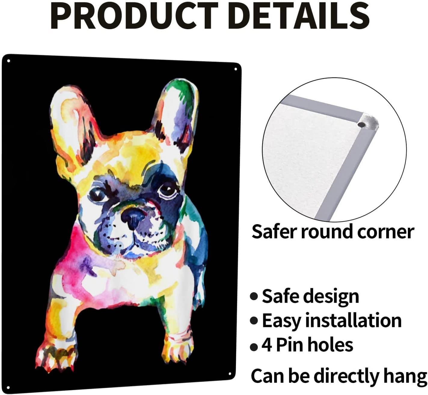 Amazon | ブリキ看板 メタルプレート フレンチブルドッグ 犬柄