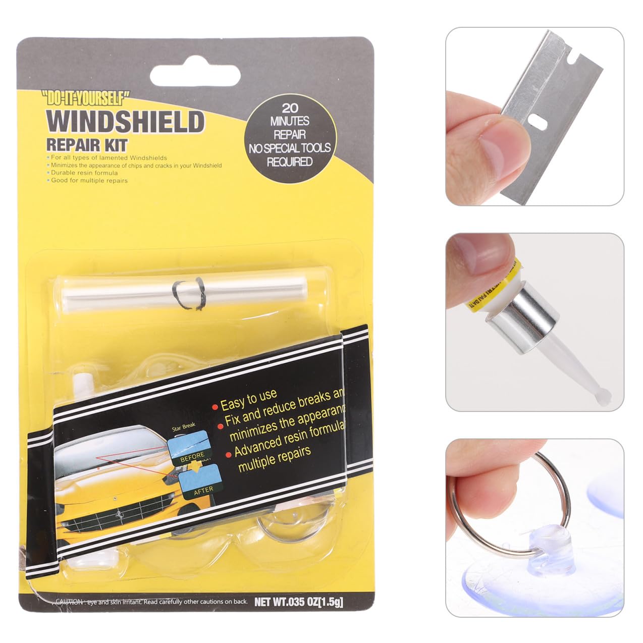 SOLUSTRE 4juegos Kit De Reparación De Grietas De Parabrisas para Reparar Daños Vidrios De Automóviles para Parabrisas y Accesorios para Múltiples Reparaciones