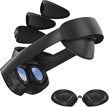 VR Accessories for Meta Quest Pro Forehead Cushion Pad 2 Pcs Thick Foam Replacement with Lens Cover Bundles For Meta Pro