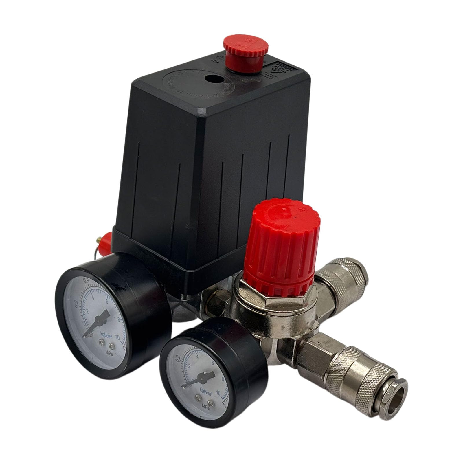 Msioytog A 4 Way Pressure Regulator Outlet Ssembly Muffler 07604 For Quiet Nd Exact Control In Pressure Measurement Tools Ccuracy Gate