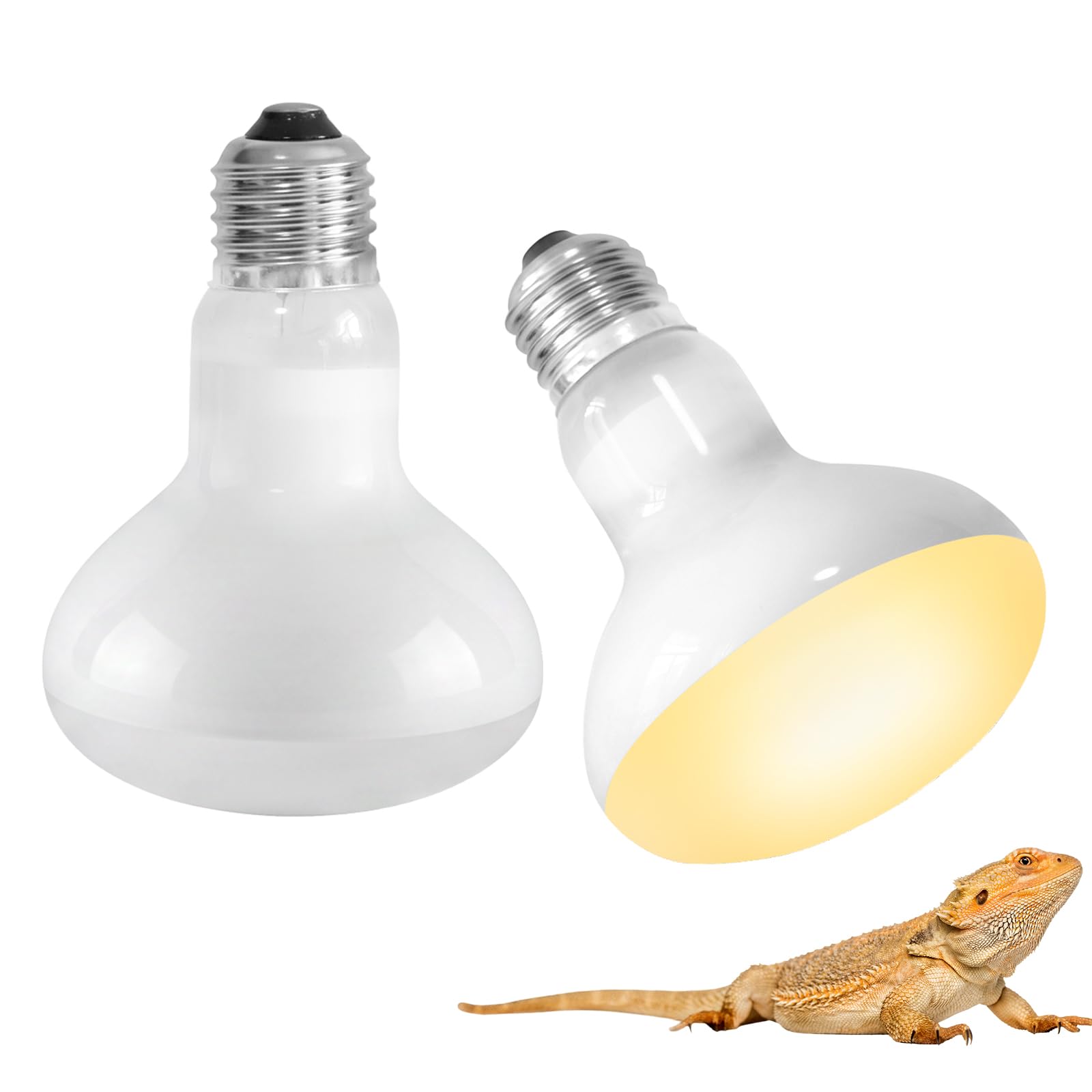 sozuoi 2 Pack 100W Reptile Heat Lamp Bulb,E27 Daylight Basking Spot Light