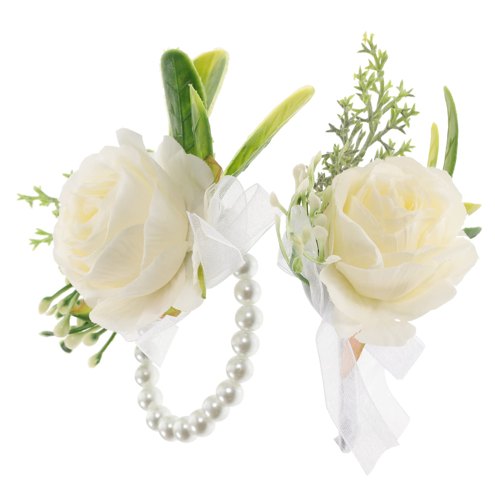 SOIMISS 4sätze Dekorative Handgelenkblumen Für Hochzeiten Kunstblumenarmband Mit Perlen Braut Und Brautjungfern-Corsage Teiliges Für Besondere Anlässe