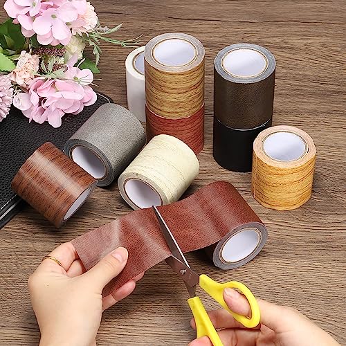 Image of PATIKIL Wood Grain Repair Tape 4.7 inch X15', Self Adhesive Realistic Textured Repair Tape Patch for Floor Door Table Cabinets Desk, Dark Brown Oak