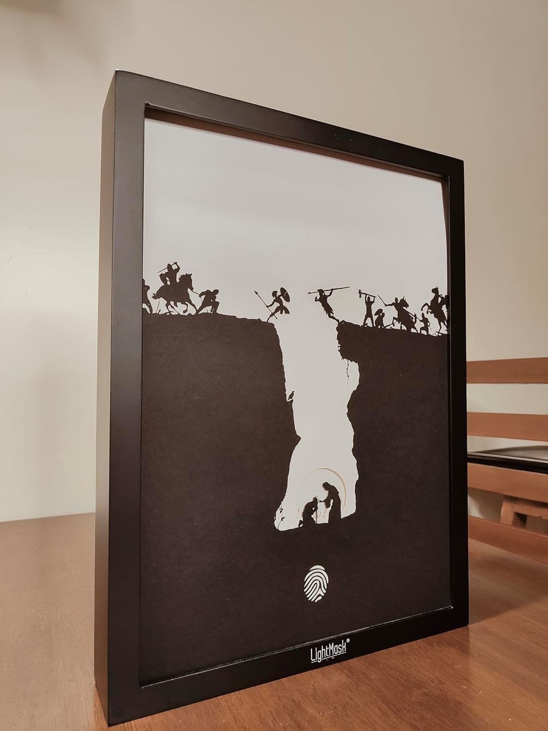 Peace Over War Shadow Box | 11.6x15.6 Inch LED Photo Frame | Illuminated Light Up Artwork | LED Night Light Painting | Decoration LED Wall Art | Light Art Decor for Home | Gift for Peace Lovers 2