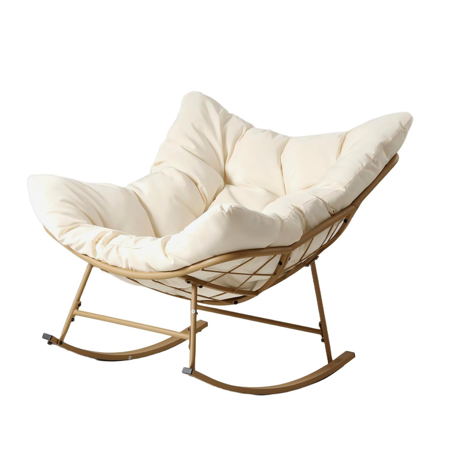 CONCEPT USINE | Fauteuil à Bascule Quito Beige | Intérieur/Extérieur | Confort & Design Contemporain | Assise Confortable & Ergonomique | Relaxation & Bien-être | Qualité & Durabilité