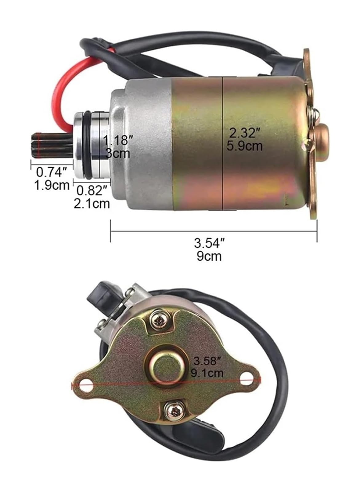 Motorino Di Avviamento Per Motocicletta Per GY6 125cc 150cc Con Cavo Alimentazione Go-kart ATV Scooter Ciclomotore Dune Buggy Quad 4 Ruote Parti Motore Motorino Avviamento
