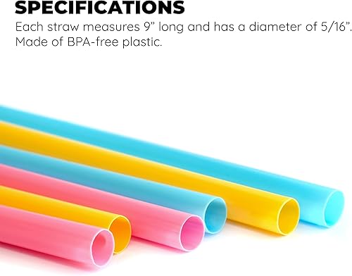 Miniatura 3 de Jacent - Pajitas para batido jumbo, 36 unidades por paquete, pajitas desechables de plástico grandes para batidos, bebidas, batidos