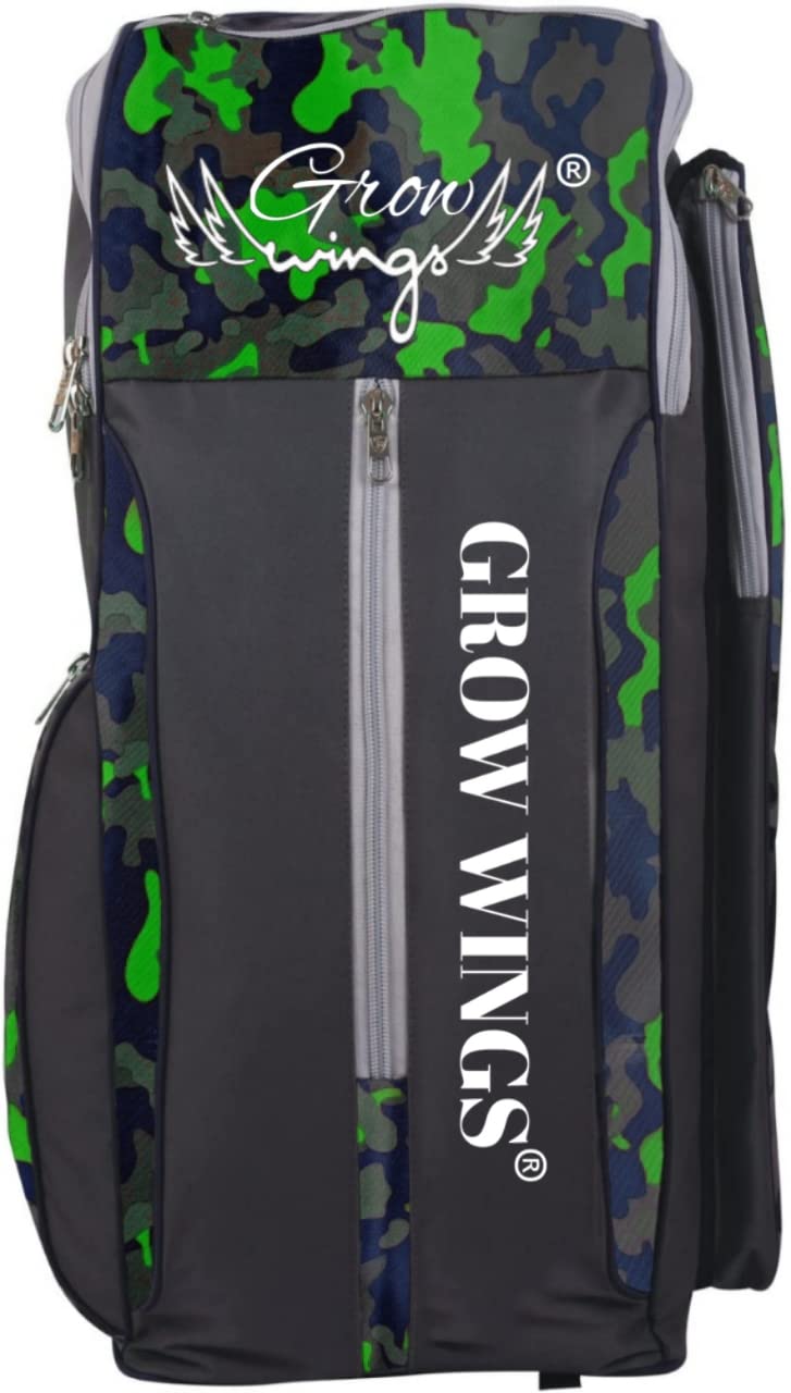 Grow wings Duffle Cricket Kit bag for Cricketer Large Professional Cricket Kit Bag-Sports Bag-Backpack-Cricket Bag, Shoulder Pithu Bag with bat Pocket (Green)-image-19