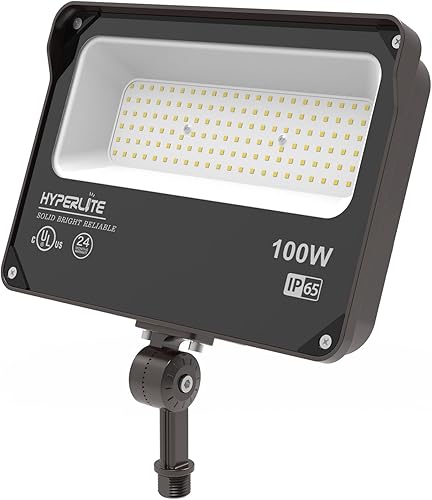 HYPERLITE Luz de inundación LED de 100 W, 11000 lm, 5000 K, para exteriores, con montaje en nudillos, luz diurna IP65, luces de inundación HYPERLITE Luz de inundación LED de 100 W, 11000 lm, 5000 K, para exteriores, con montaje en nudillos, luz diurna IP65, luces de inundación