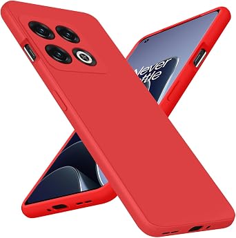 Bastmei Designed for OnePlus 10 Pro 5G Case, [Flexible TPU Silicone+Soft Interior] Minimalist Phone Cases, Camera Protection Shockproof Anti-Scratch Lightweight Matte Cover for OnePlus 10 Pro -Red