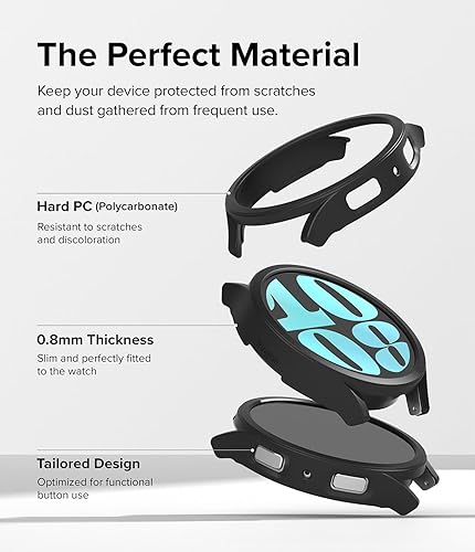 Miniatura 6 de Ringke Funda delgada material antiamarilleopaquete de 2 compatible con Samsung Galaxy Watch 6 (1.732 pulgadas), ligera, resistente, funda