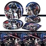 41Pack Star War Party Supplies include 20 plates, 20 napkins 1 Tablecloth for Star War birthday party decoration