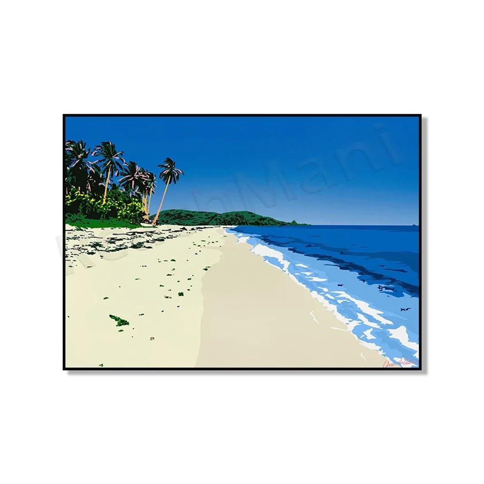Tableau Japonais Pop Vapeur Peinture Toile Pour Habiller un Mur Blanc
