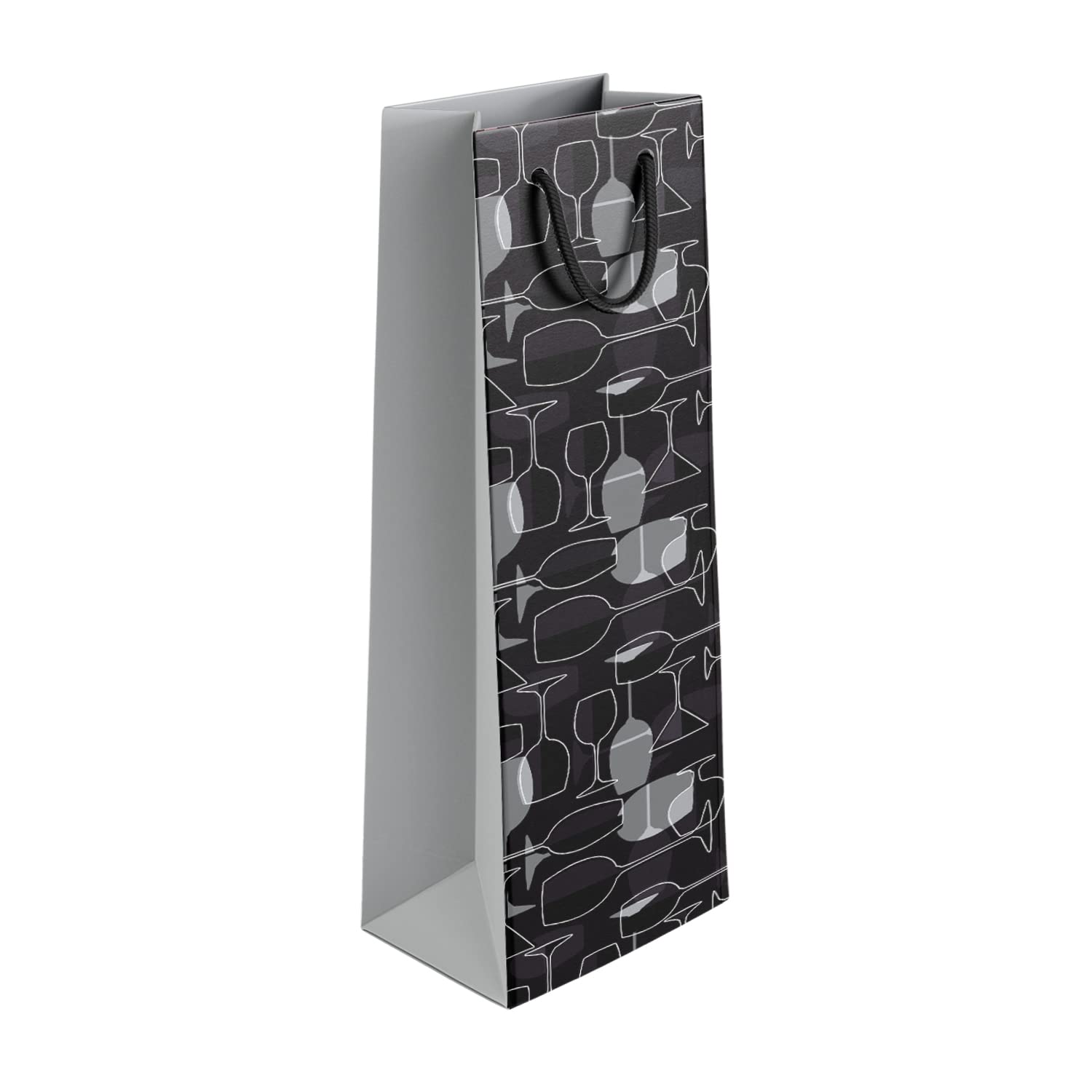 PaperPep Black Glasses 14"X4.85"X3.65" Wine Paper Bag Pack of 6 | Wine Bottle Bags for Return Gifting, Birthday, Presents & Other Occasion (B0BZJDP18R) Amazon Price History, Amazon Price Tracker