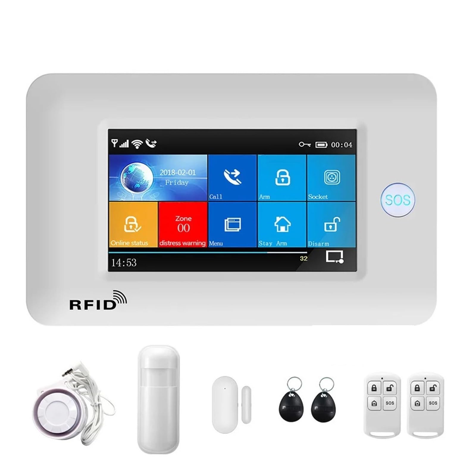 TUYA Alarm System Wireless Home WIFI Security Alarms For GSM Burglar Anti APP Remote Control Works Remote Monitoring(A)