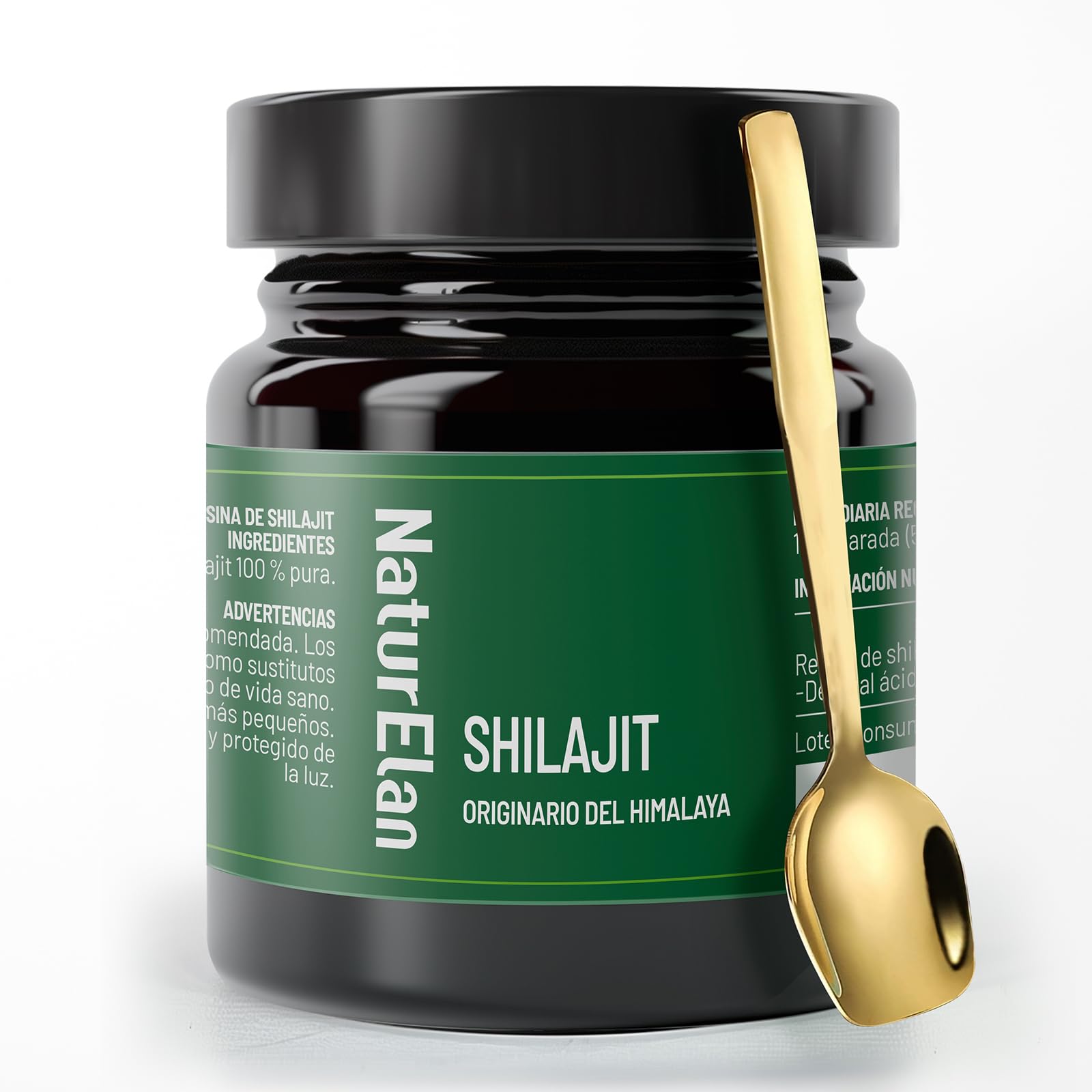 Shilajit Puro del Himalaya - Alta dosis de ácido fúlvico al 75%，500 mg por dosis diaria, 35g shilajit resina, 100% vegano y sin aditivos, producido en Alemania