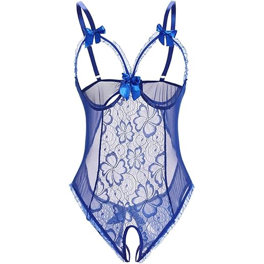 BIBOKAOKE Unterwäsche Damen Höschen Sexy Spitze Hipster Slip Weich Frauen Reizwäsche Atmungsaktiv Panties G-Strings Tangas Reizwäsche Erotic Nachtwäsche Pantys 2 Kinsmirat Damen Reizwäsche übergröße Negligee V-Ausschnitt Overall Nachtwäsche (M, X-Blau)