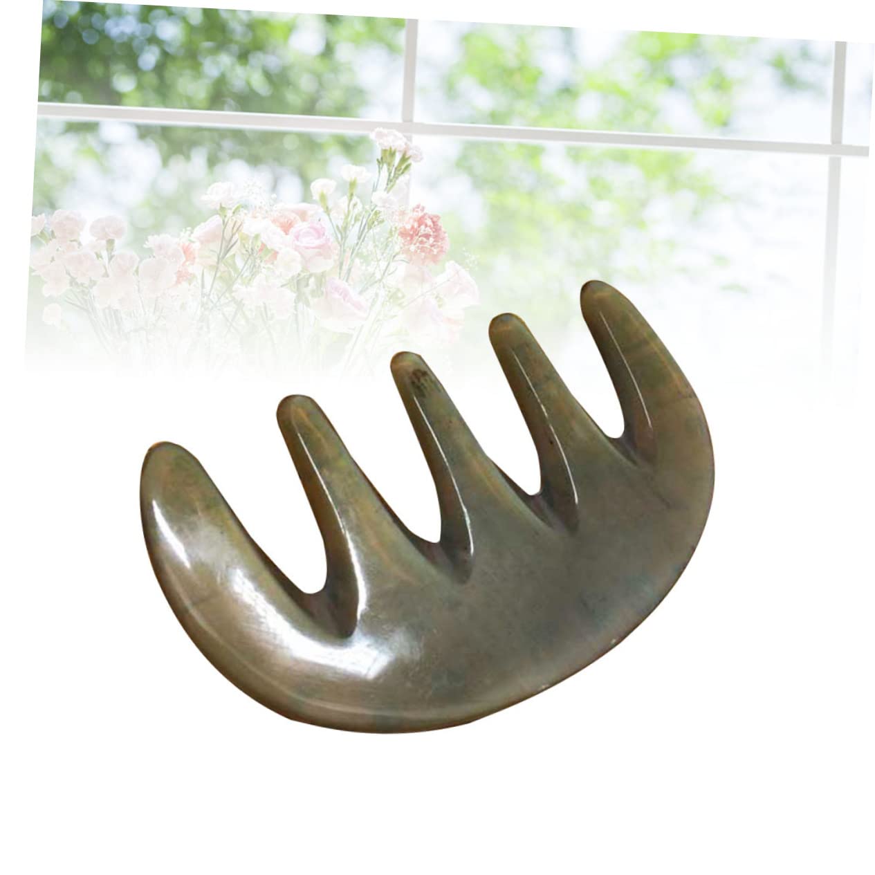 Gogogmee Five Claw Massager Massagers Ox Horn Comb Scalp Comb Cuero Horn Combs for Hair Gua Sha Comb Guasha Comb Buffalo Facial Guasha Tool Handmade Massager Jade Scalp Massager Oiling