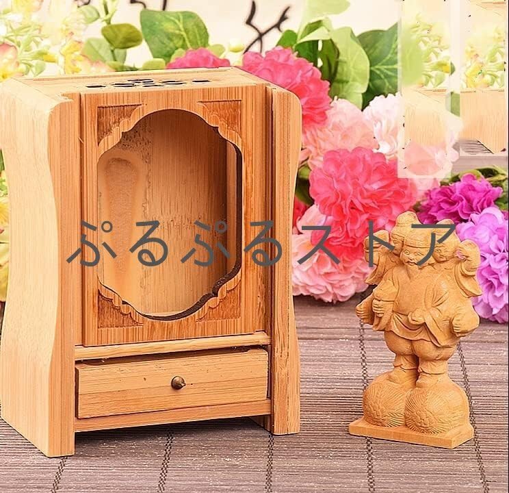 仏像 三面出世大黒天 比叡山形三面大黒天 厨子入り仏像木彫仏像 極小仏