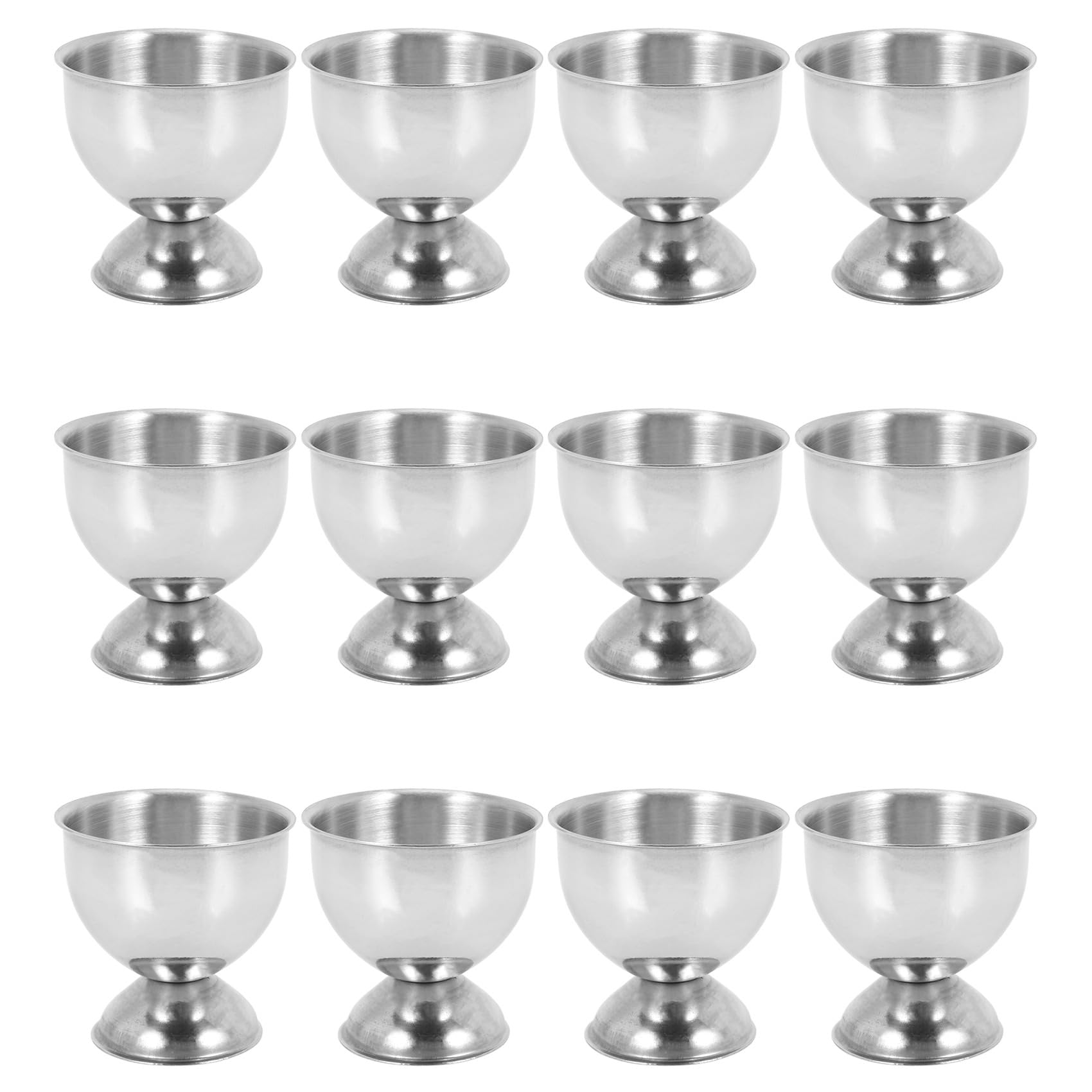 Hndhbfgrt Egg Cup,Egg Tray Stainless Steel Soft Boiled Egg Cups Holder Stand Dishwasher Safe (12 Packs)
