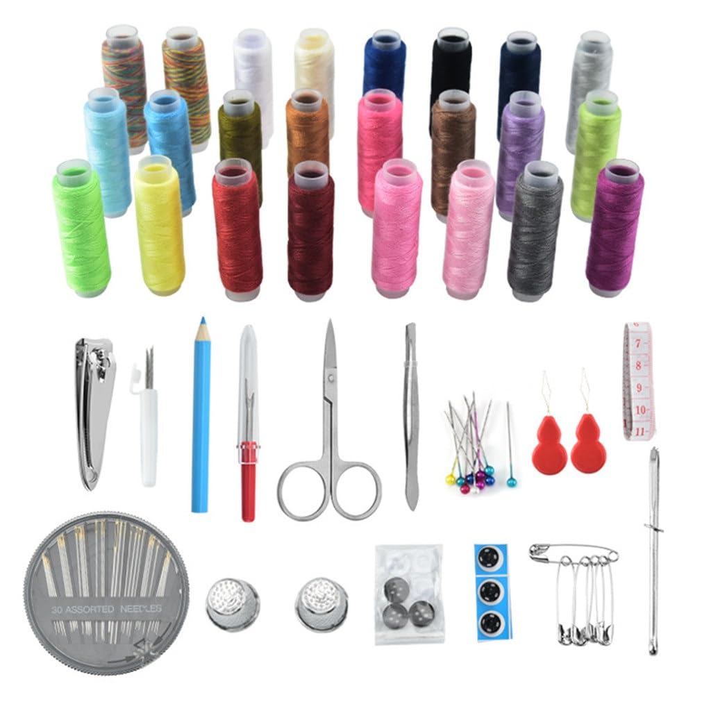 Kit de costura portátil, herramientas de costura a mano y accesorios, caja de costura completa para todos tus proyectos de manualidades