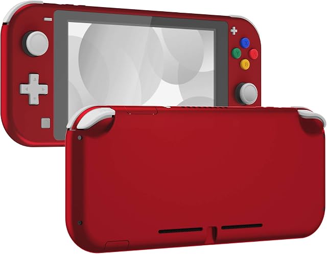 eXtremeRate Miękka w dotyku szkarłatna czerwień DIY zastępcza powłoka do Nintendo Switch Lite, obudowa kontrolera ręcznego NSL z osłoną ekranu, niestandardowe etui do Nintendo Switch Lite