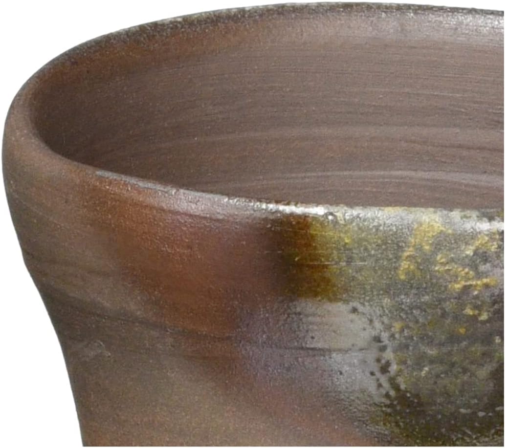 Yamashita Crafts 15030080 Glass Cup, Ceramic, Diameter 2.6 x 2.2 inches (6.5 x 5.5 cm), 3.4 fl oz (90 cc), Bizen Ware Gui Cup, Coarse Making, Pier-Cut