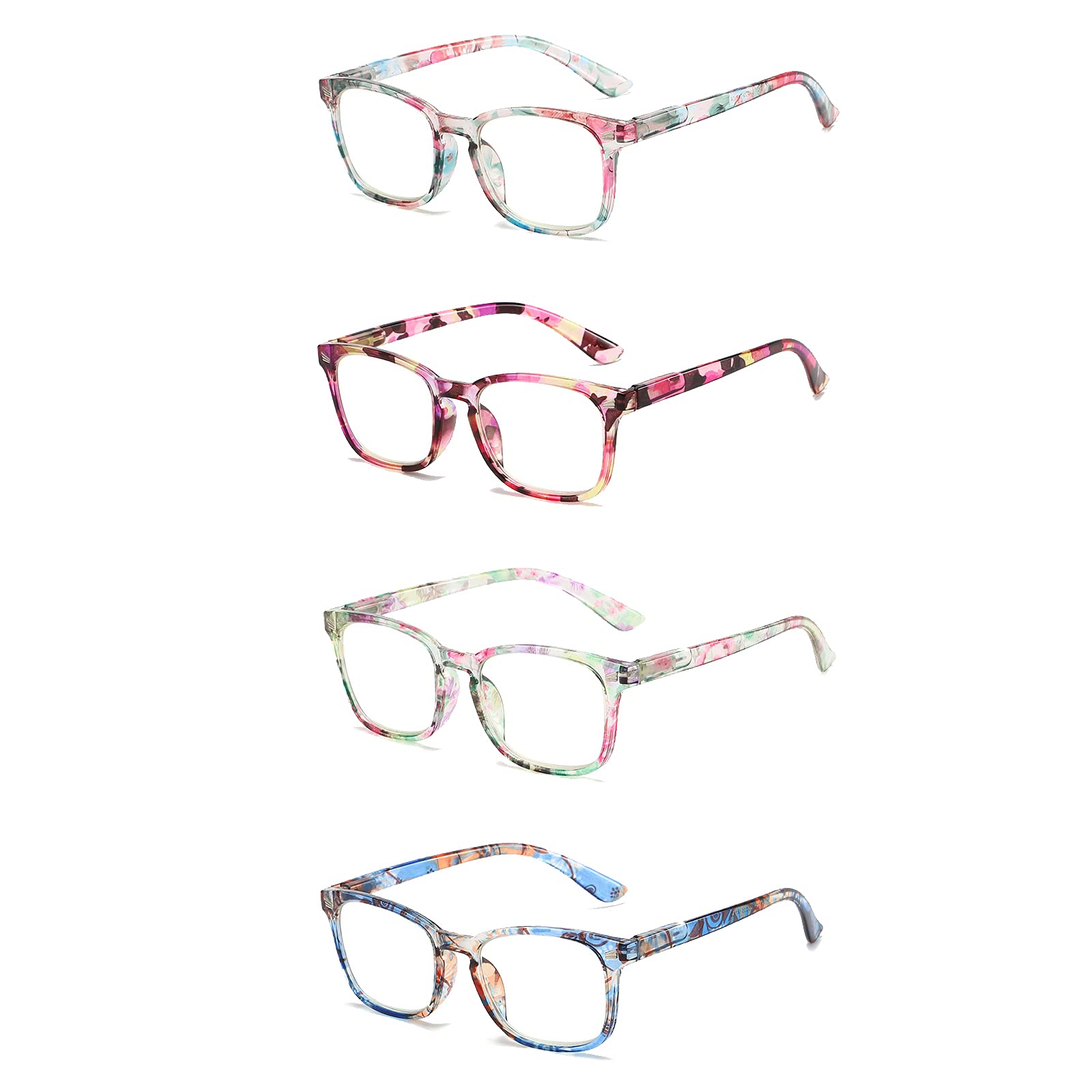 Vintage Presbyopic Okulary Unisex Czytelnicy Okulary Anti Blue Light High Definition Okulary do czytania Najlepsze dla komputerów czytanie pisania szycia,4 pack mixed color,+2.50
