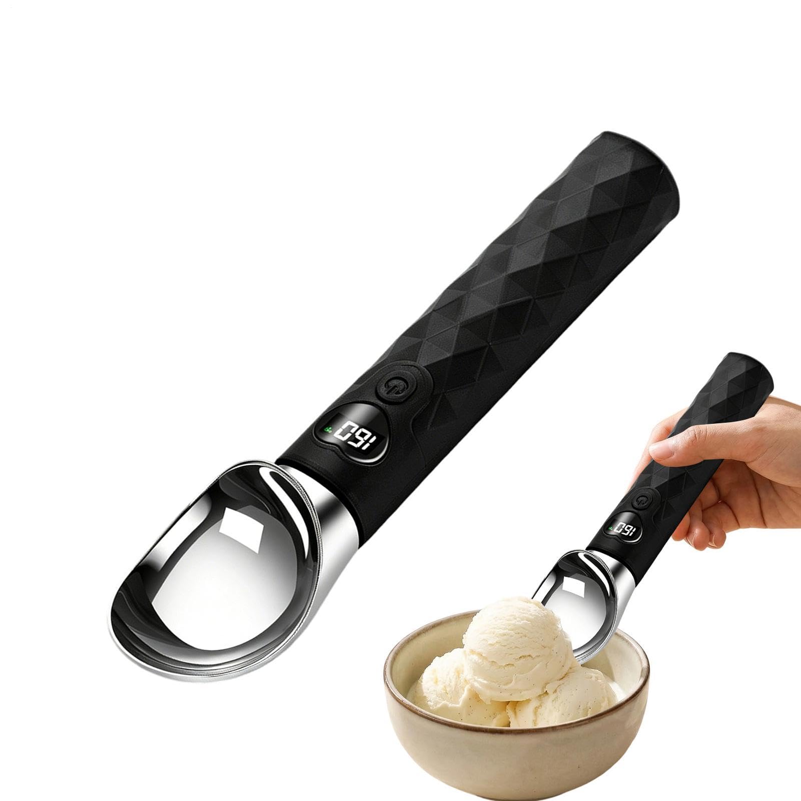 Cuchara de helado calentada para fiestas en casa y reuniones familiares entrañables