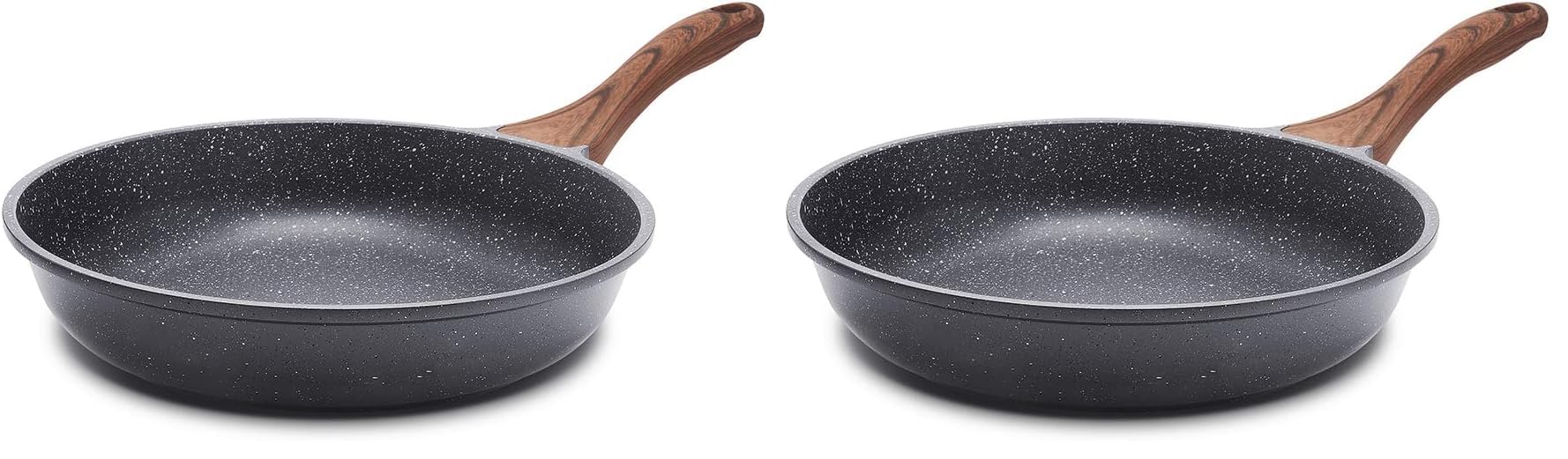 SENSARTE Nonstick Frying Pan Skillet, Swiss Granite Coating Omelette Pan, Healthy Stone Cookware Chef's Pan, PFOA Free (8/9.5/10/11/12.5 Inch) (10 Inch) (Pack of 2)