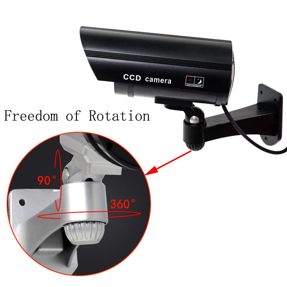 ELEAR™ 6 X noir Fausse sécurité fictive Caméra CCTV imperméable à l'eau IR LED Surveillance intérieure extérieure