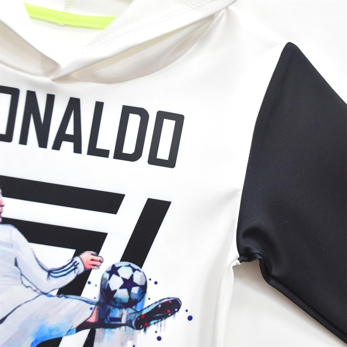Sweat à capuche unisexe pour garçons N°7 Match de football 3D cool
