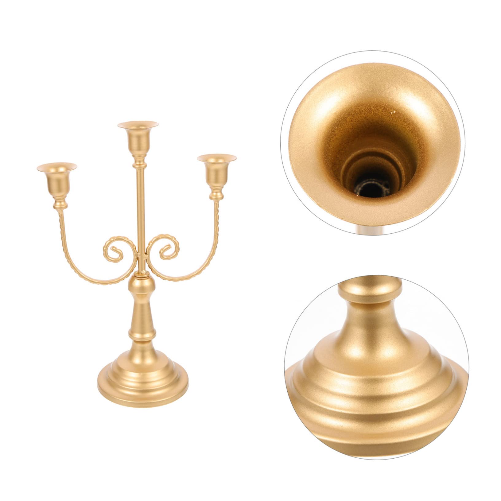 MAGICLULU 2 Pz Lungo Candelabro Candele 3 Teste Candelabro a Colonna Arredamento Esterno Arredamento Del Tavolo Portacandela a 3 Bracci Accessori Tavolo Da Pranzo Ferro Da Stiro