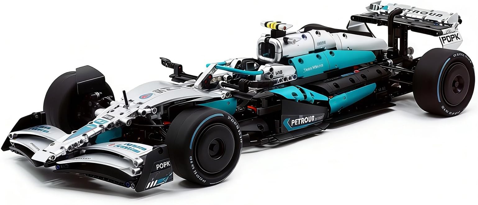 W15 F1 Race Car Model Kit, Building Set for Adults, 1:8 Scale Collectible Racing Car with Realistic Features, Home Display Décor, Great Birthdays Gift for F1 Fans, (1912PCS, A-MK6021)