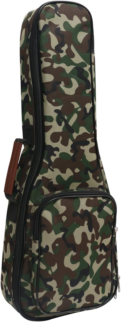 HOT SEAL 10MM Leather Handles Thick Durable Colorful Ukulele Case Bag with Storage (26in, Camouflage), 26" - Image 3
