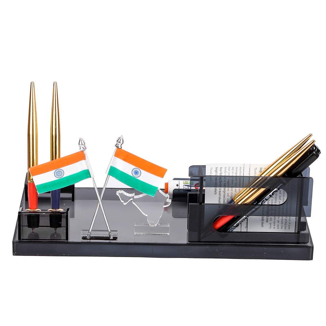 panku Acrylic Pen,Pencil Holder Stand For Office And Study Table,(Pack of 1-Smoke Black) 3