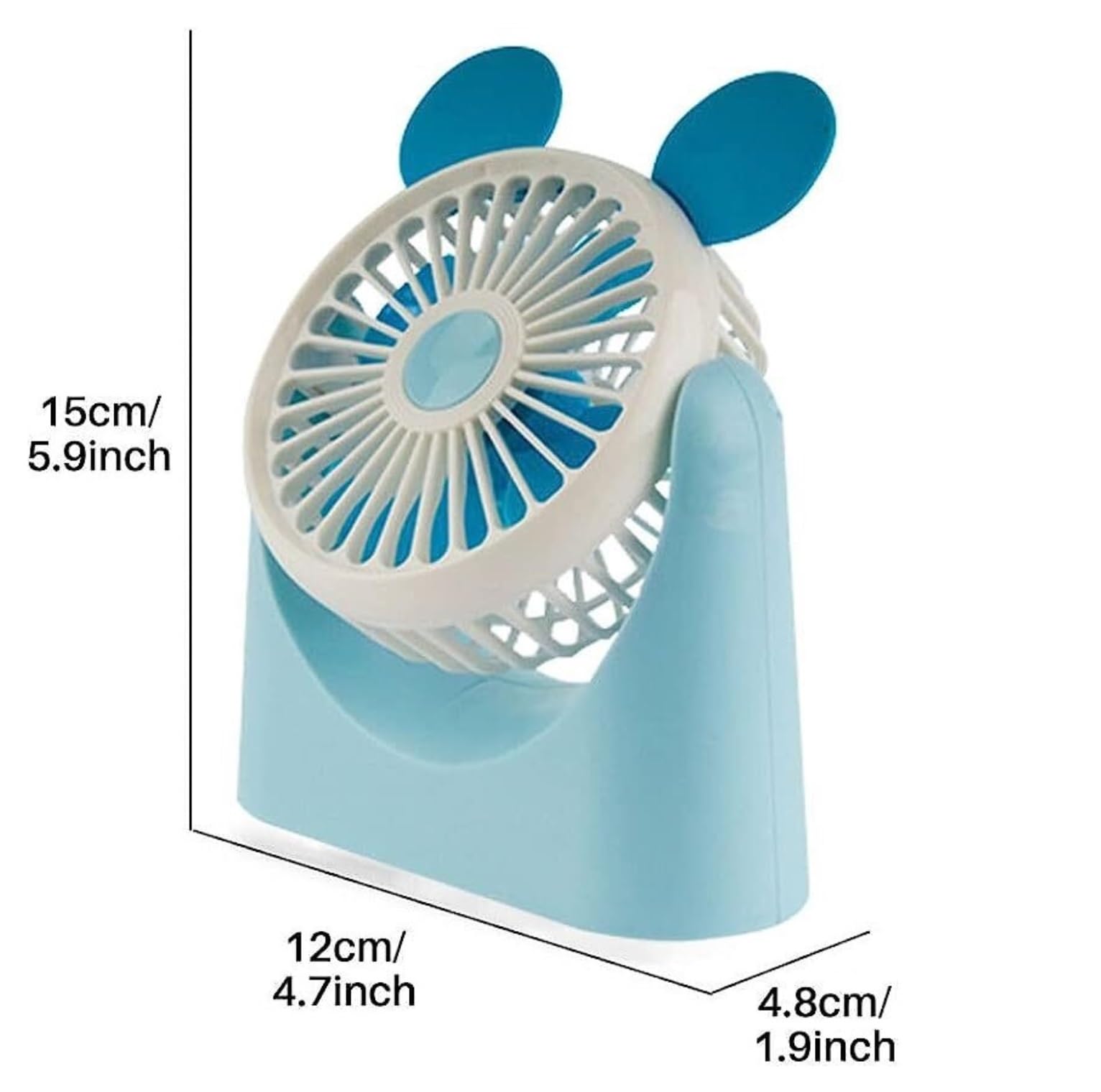 Ventilateur pour Voya Bureau Maison Ventilateur Portatif Muet Rechargeable USB Réglable À 2 Vitesses pour Les Voyages Intérieurs Et Extérieurs(Blue)
