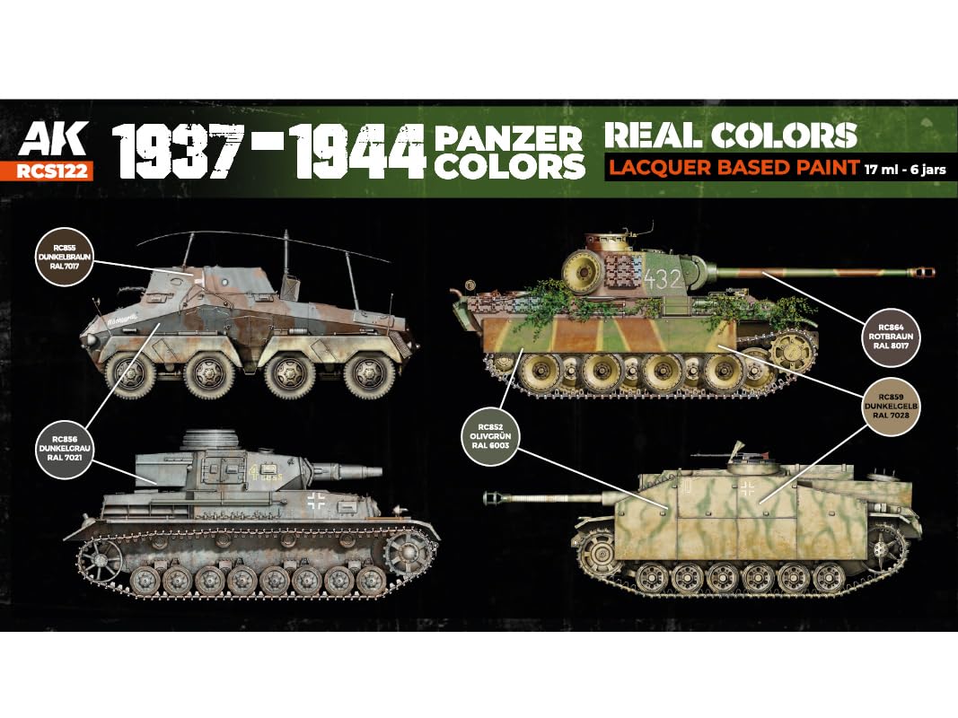 ak♡ Amazon.com: AK Interactive 1937-1944 Panzer Colors SET, 17