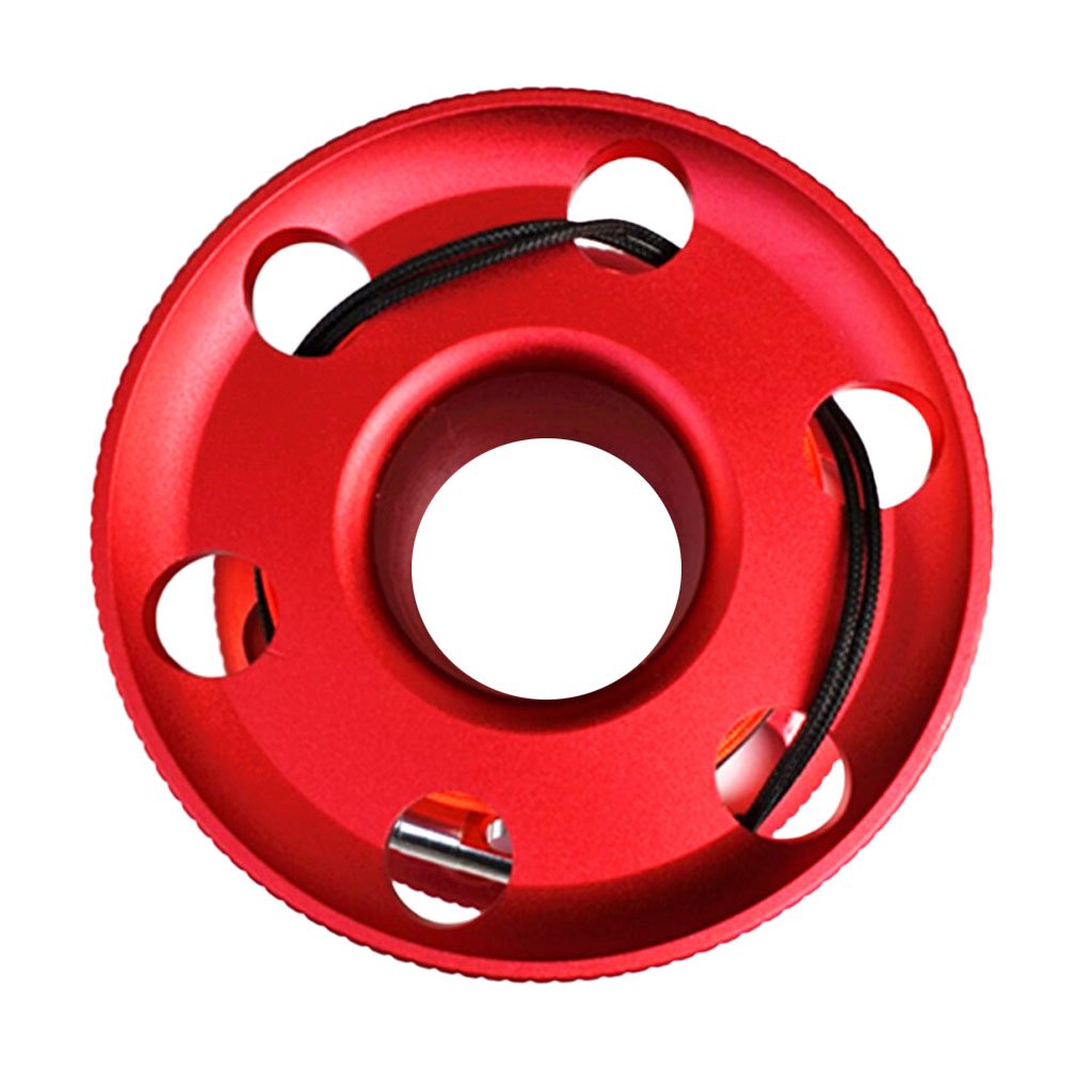 Sharplace 50m Bobine de Doigt de Plongée sous-Marine Plongée en Apnée Finger Spool Reel en Alliage Aluminium/Acier Inoxydable - Rouge, 50 m