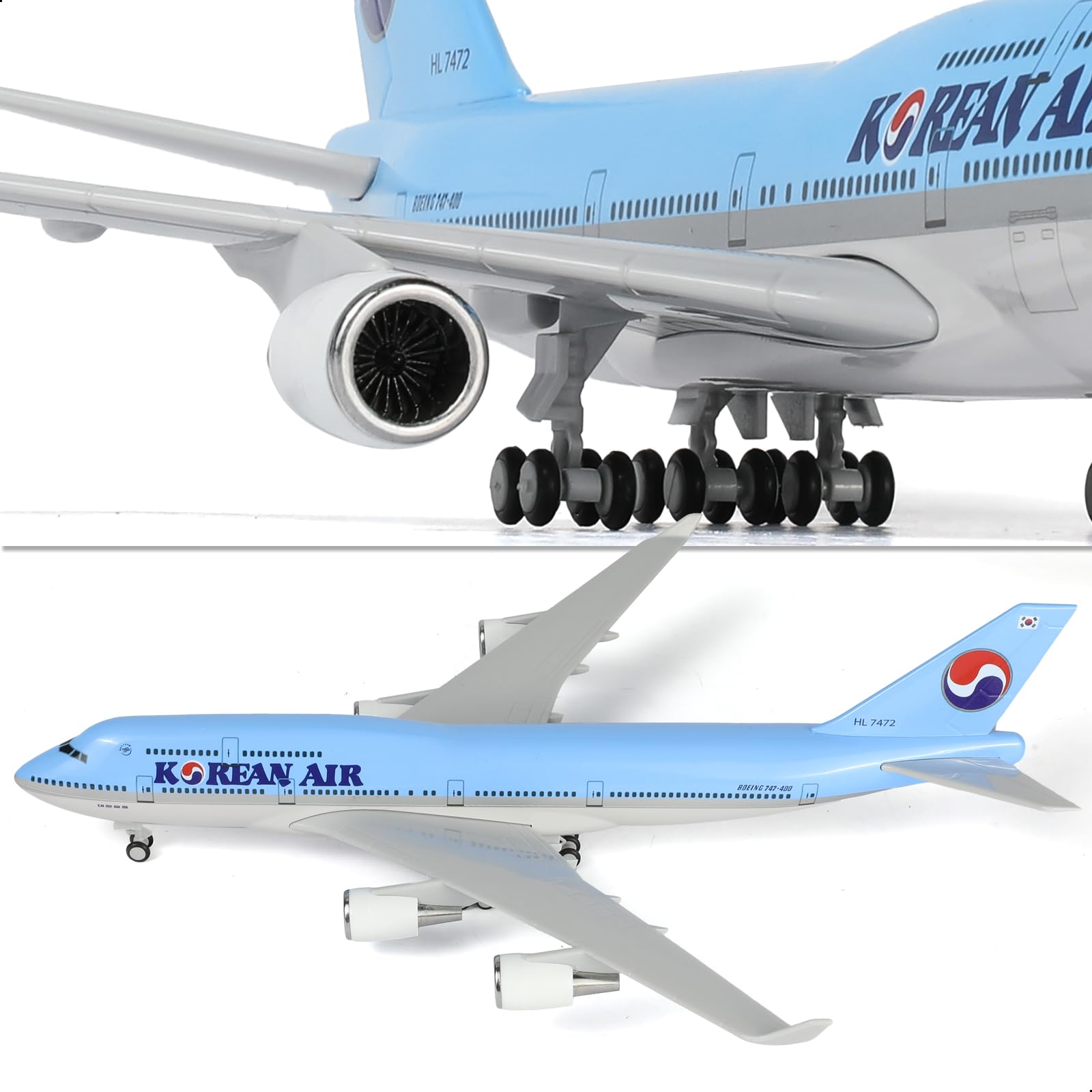 1/240 Korea Południowa 747, model samolotu dla Boeinga 747, model samolotu ze stojakiem (długość 30 cm), wstępnie przygotowany zestaw modelarski dla dorosłych - kreatywne prezenty z lotnicy