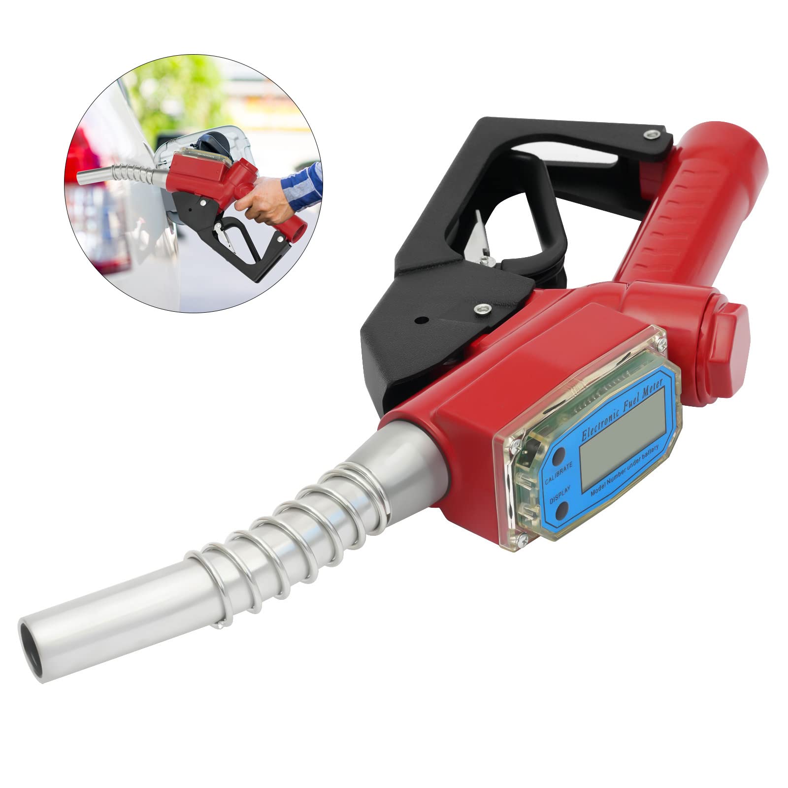 Automatyczny pistolet na dystrybutor oleju, stop aluminium, automatyczny pistolet na paliwo z elektronicznym wyświetlaczem