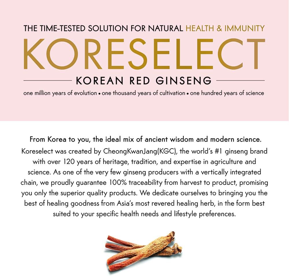 Energy Supplements Immune Support Korean Red Panax Ginseng Extract, Stress Relief, Enhancing Focus, Productivity Brain Booster for Men & Women - Koreselect Energy 10 Liquid Sticks : Health & Household