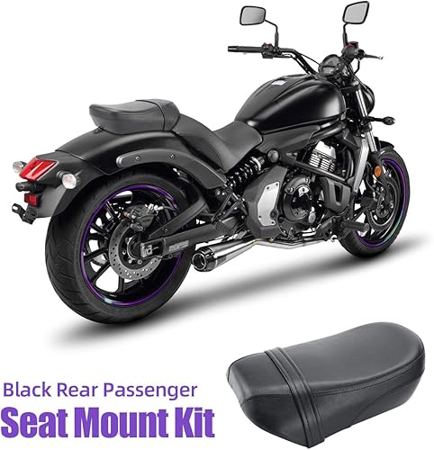 Miniatura 2 de Cojín de asiento de pasajero trasero de motocicleta de cuero negro para Kawasaki Vulcan S 650 VN650 2015-2025